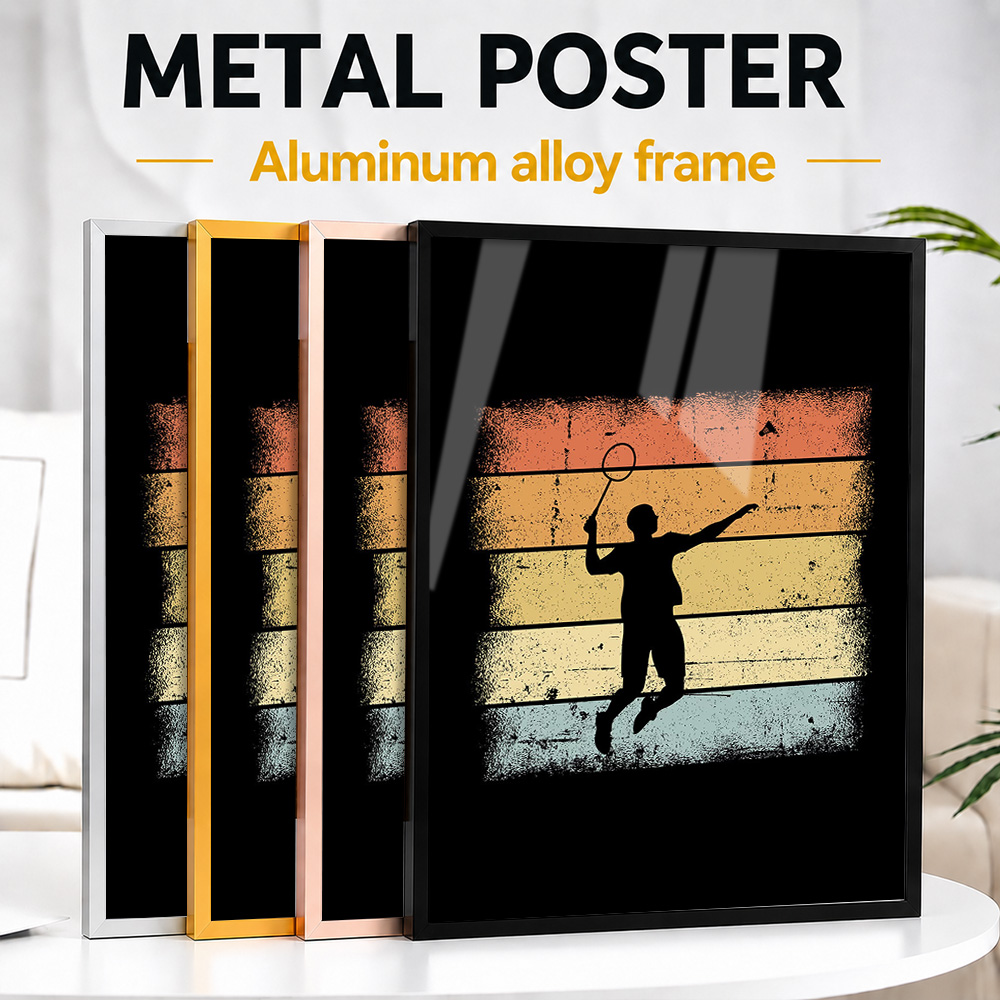 Badminton Photo - Badminton Retro Gerahmtes Aluminium-Metallposter, Individuelles Foto,