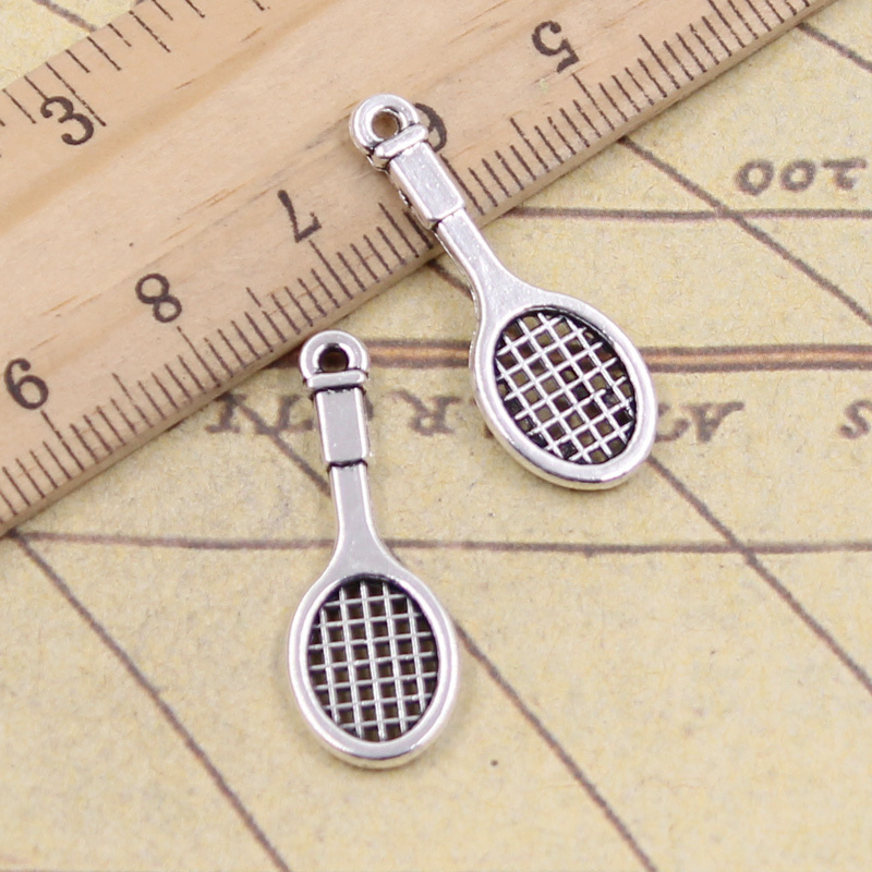 Badminton Photo - 30 Stück Charms Tennisschläger Badmintonschläger 29x10mm